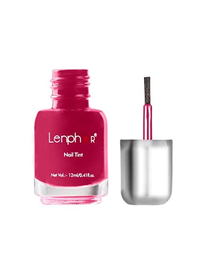 Lenphor Nail Paint Satin Gel Finish, Shiny Smooth Nail Colour, Long Lasting, Fade Resistant, Quick Dry, Glassy Finish, Glossy Luster Nail Polish, Warm Shade (Roseate Glee 12ml) - Image 3