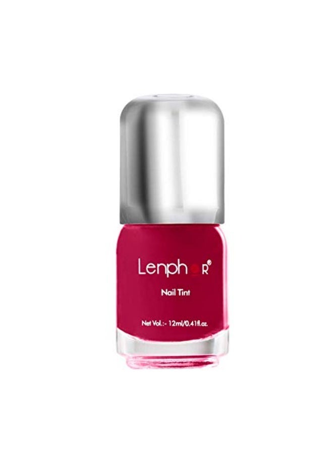 Lenphor Nail Paint Satin Gel Finish, Shiny Smooth Nail Colour, Long Lasting, Fade Resistant, Quick Dry, Glassy Finish, Glossy Luster Nail Polish, Warm Shade (Roseate Glee 12ml) - Image 1