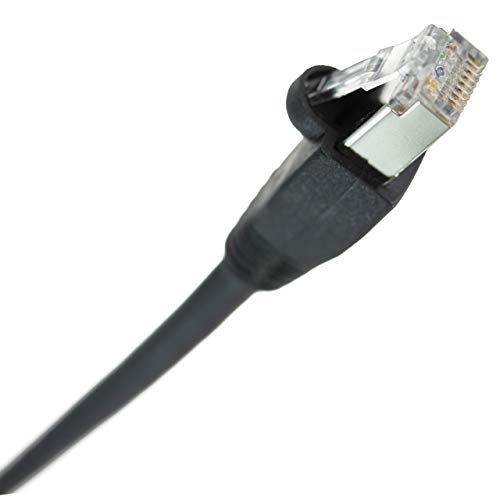 NTW Cat6 Ethernet Cable Shielded 25 FT Black Plated RJ45 Connector Internet LAN Wire Cable Cord for PS5 PS4 Modem Router PC Mac Laptop Xbox 360 Patch Panel Faster Than Cat5 Cat5e (345-S6-025BK) - Image 1