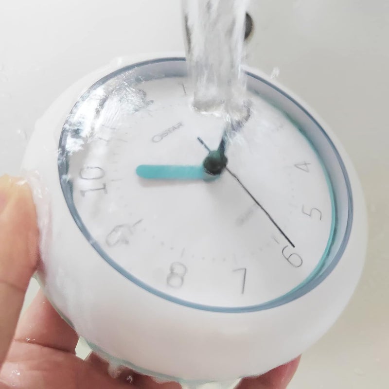 Ostar Waterproof Bathroom Shower Clock, Analog Quartz Clock Hanging Stand Dual Purpose, One AA Battery Operated 4.72 inch Round Size - Image 4