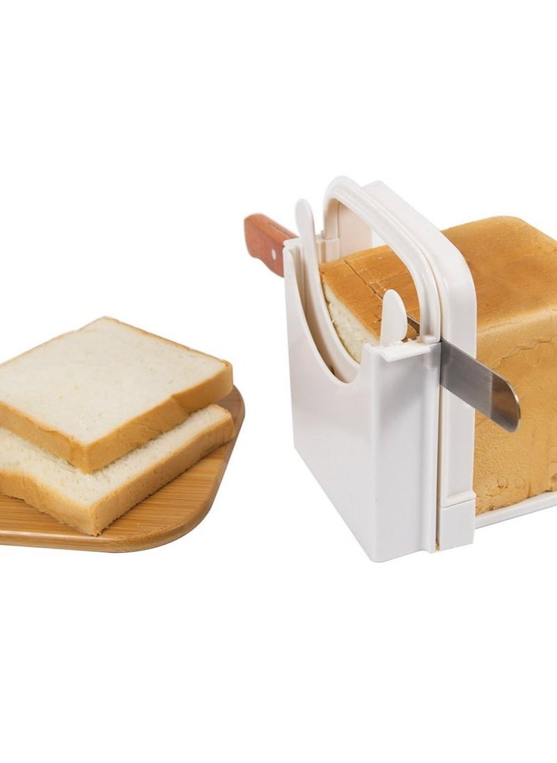 SYOSI - SYOSI, Bread Slicer, Toast Slicer for Homemade Bread, Foldable and Adjustable Manual Handhold Homemade Slicer for Cutting Bread with 4 Slice Thickness Quick and Safe - Image 1