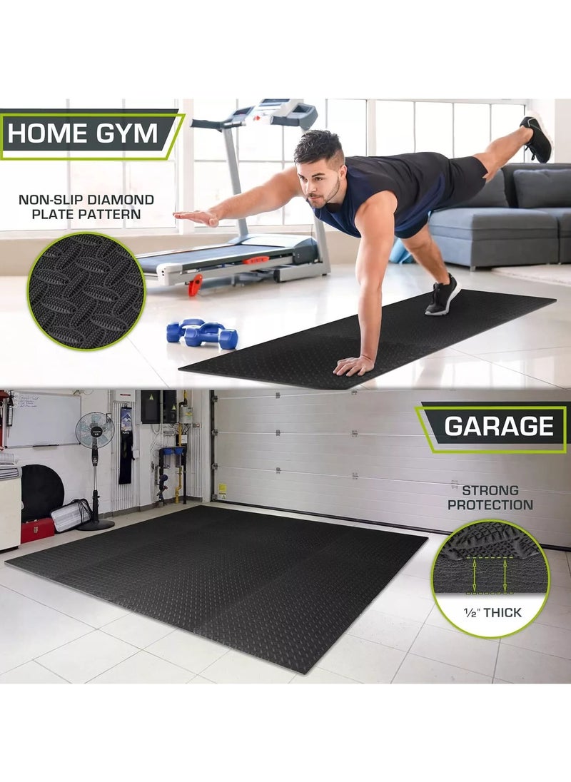KCDMBUE 12-Pack Interlocking EVA Foam Floor Mats, 12'' x 12'' Puzzle Exercise Tiles, Protective Gym Flooring for Home Workout and Equipment Use  - Image 3