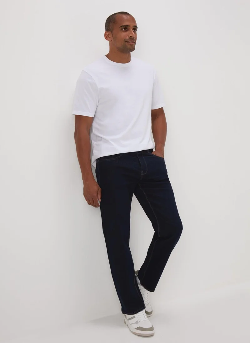 Matalan Dark Denim Straight Jeans Regular