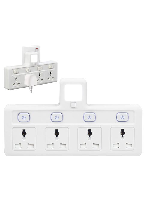 Power Adapter Multi Plug Extension with 4 Ways Night Light, Extender Wall Charger Socket Multiple Electrical Outlet Adaptor, Charging Station for Home, Office -4 Way Night Light