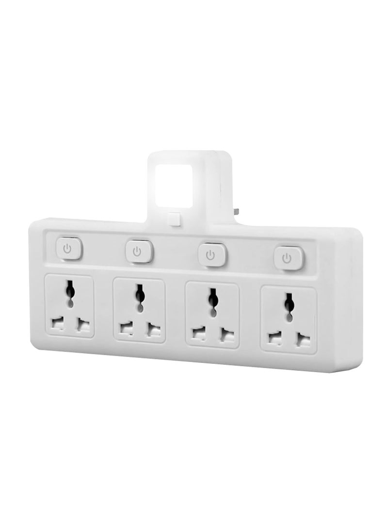 TYCOM Power Adapter Multi Plug Extension with 4 Ways Night Light, Extender Wall Charger Socket Multiple Electrical Outlet Adaptor, Charging Station for Home, Office -4 Way Night Light  - Image 5