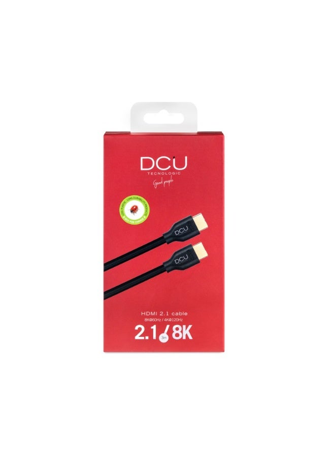 DCU TECNOLOGIC DCU HDMI 2.1 Cable 5M 8K – Ultra High Speed 48Gbps, 4K 120Hz Gaming HDMI Cable, HDR, Nylon Braided, Gold Plated, ARC/eARC, Ethernet, Compatible with PS5, Xbox, TV & Monitor - Image 3