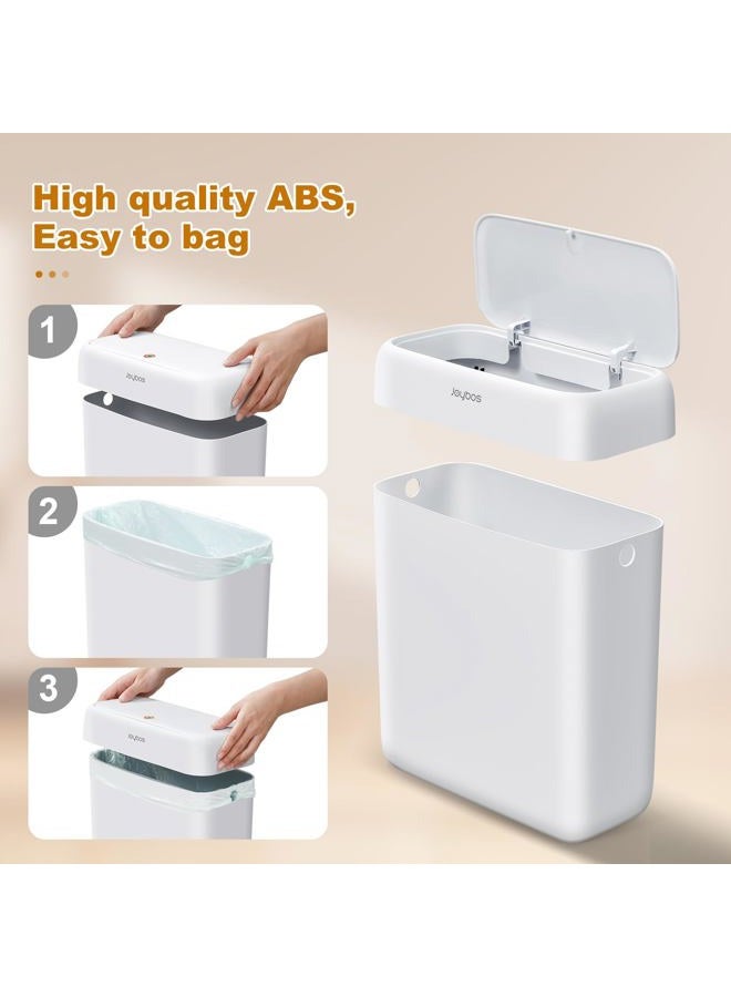 Joybos 2 Pack Bathroom Trash Can with Lid, 3 Gal/12 L & 2.7 Gal/10L Garbage Can with Pop-Up Lid, - Image 5