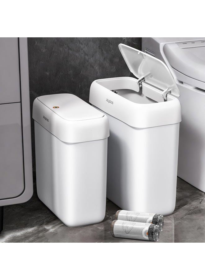 Joybos 2 Pack Bathroom Trash Can with Lid, 3 Gal/12 L & 2.7 Gal/10L Garbage Can with Pop-Up Lid, - Image 1