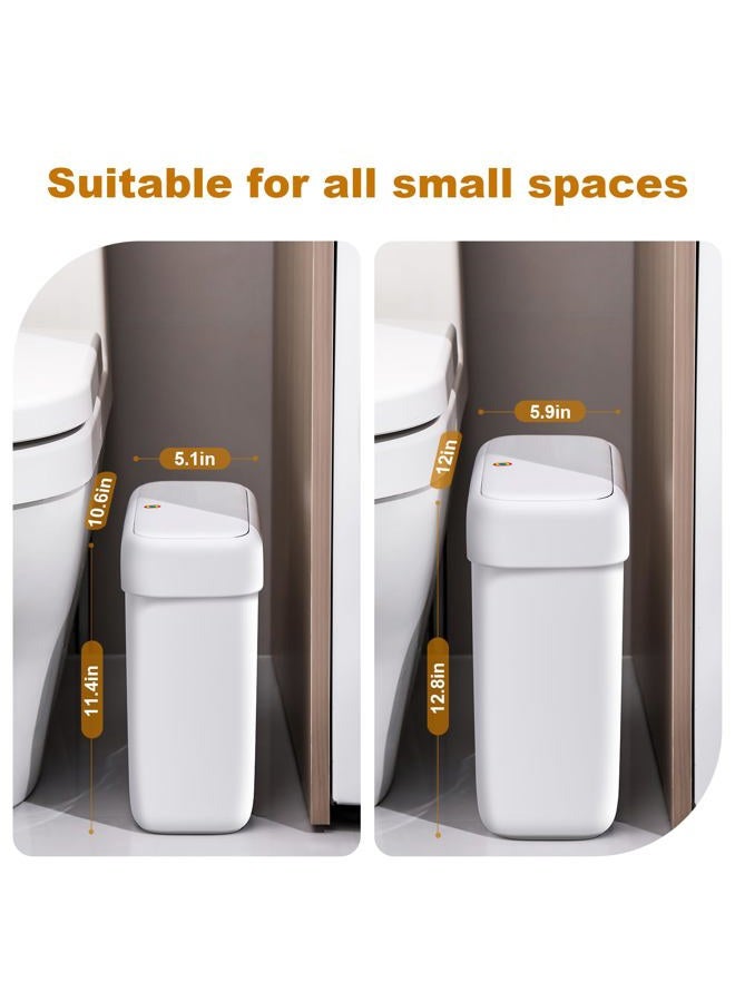 Joybos 2 Pack Bathroom Trash Can with Lid, 3 Gal/12 L & 2.7 Gal/10L Garbage Can with Pop-Up Lid, - Image 2