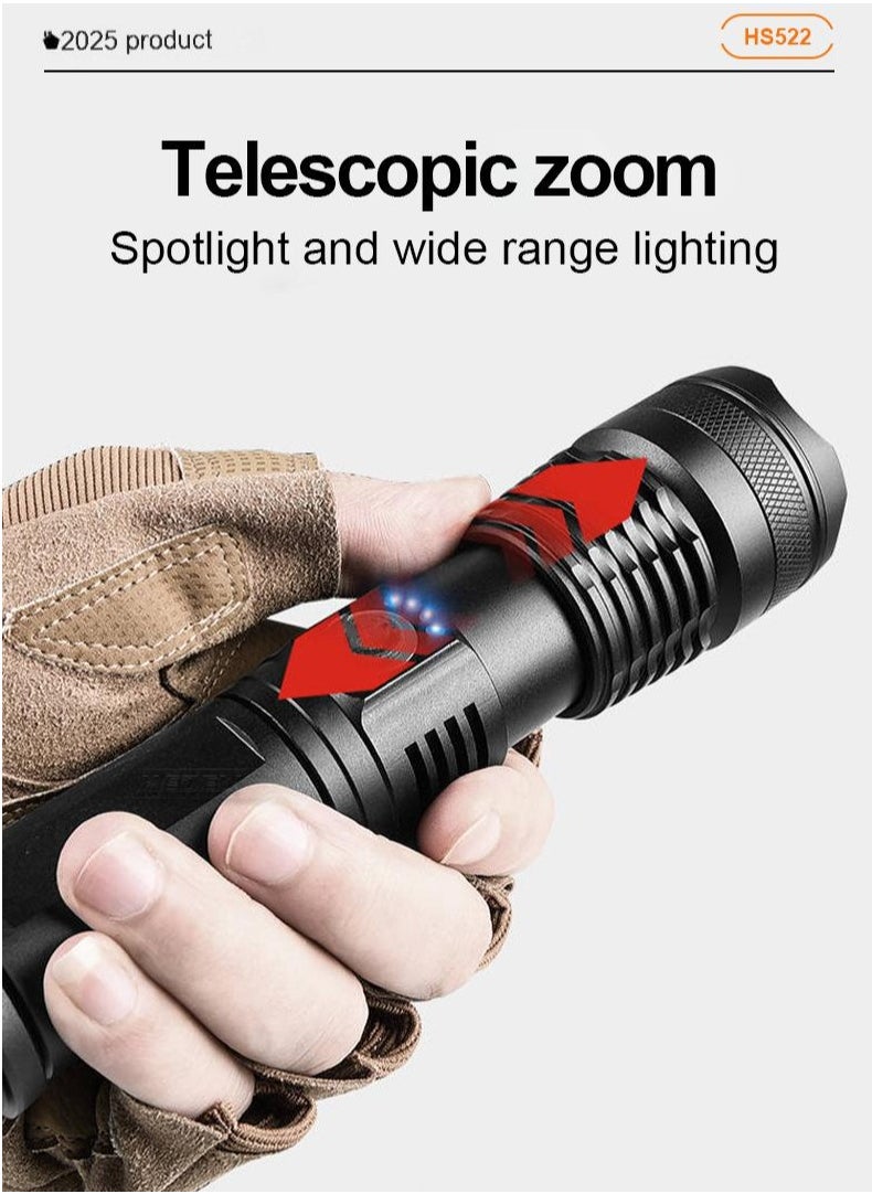 X71 High-Performance LED Flashlight - 5 Modes, Waterproof, USB Rechargeable (Batteries Not Included)
