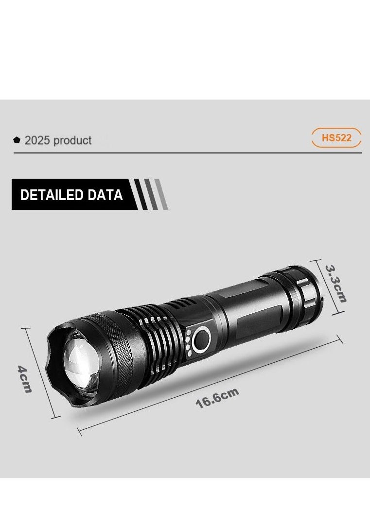 X71 High-Performance LED Flashlight - 5 Modes, Waterproof, USB Rechargeable (Batteries Not Included)