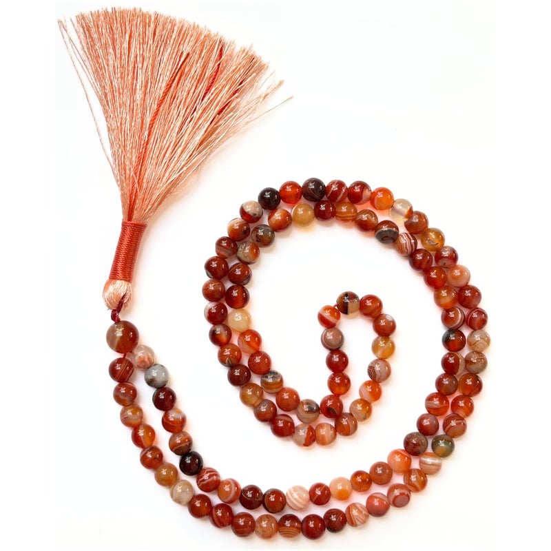 DIYSM Healing Crystals Islamic Prayer Beads 100 Beads 6MM Natural Gemstone Tasbih for Meditation Red Sulemani Hakik - Image 1