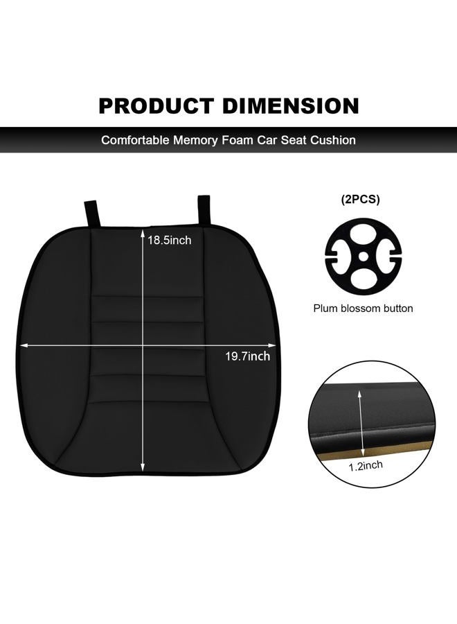 MUQIDA Car Seat Cushion, 1.2" Thick Comfort Memory Foam Auto Seat Pad with Non Slip Bottom, Breathable Driver Seats Pillow Pressure Relief Chair Cushion for Vehicle Office Home (Black) - Image 2