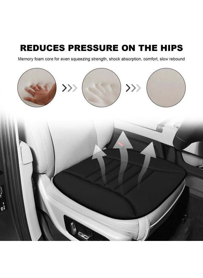 MUQIDA Car Seat Cushion, 1.2" Thick Comfort Memory Foam Auto Seat Pad with Non Slip Bottom, Breathable Driver Seats Pillow Pressure Relief Chair Cushion for Vehicle Office Home (Black) - Image 4