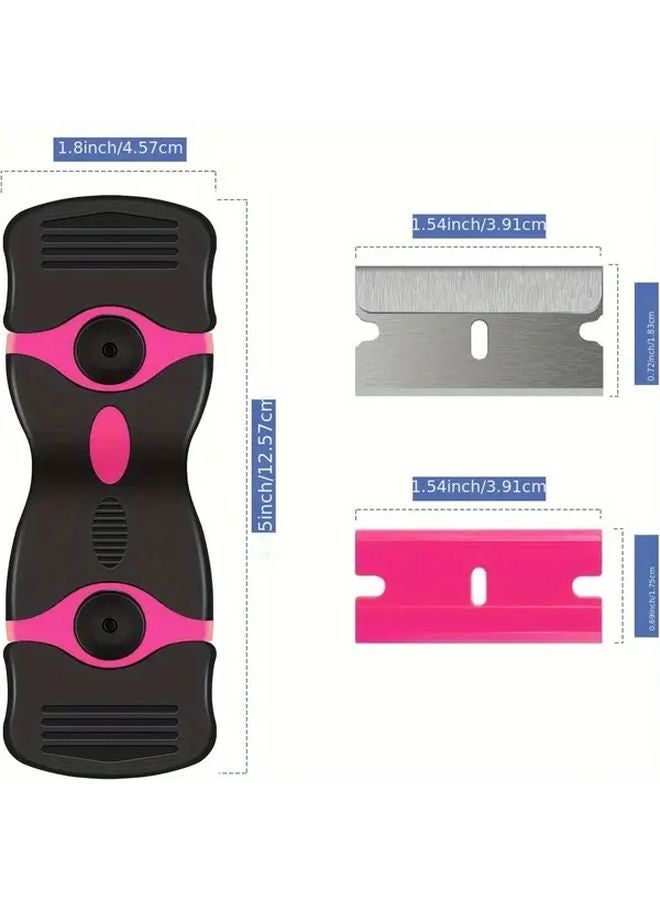 Pink Multifunctional Razor Scraper Tool Set With 20 Blades For Paint Stickers Glue Removal - Image 5