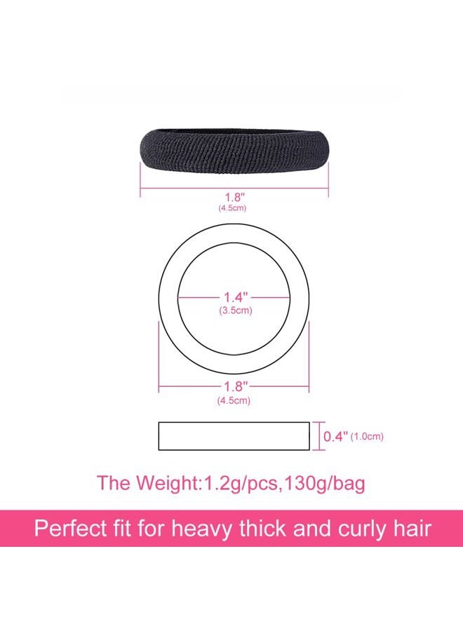 J-MEE Thick Seamless Cotton Hair Bands, Simply Hair Ties Ponytail Holders Headband Scrunchies Hair Accessories No Crease Damage For Thick Hair (Neutral Colors) - Image 5
