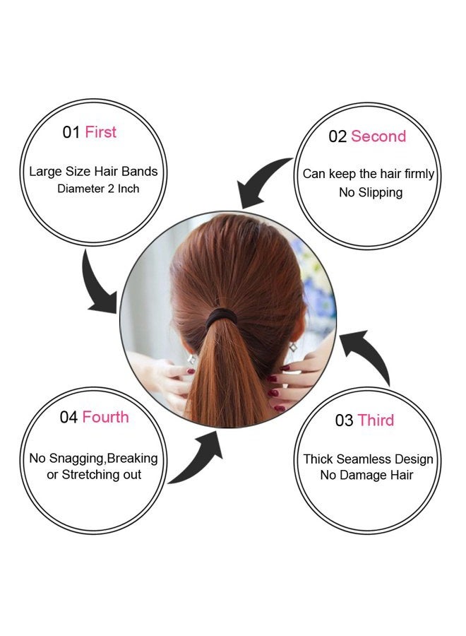 J-MEE Thick Seamless Cotton Hair Bands, Simply Hair Ties Ponytail Holders Headband Scrunchies Hair Accessories No Crease Damage For Thick Hair (Neutral Colors) - Image 3