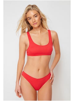 trendyol Red Bralet Textured Bikini Top TBESS24BU00063  - Image 4