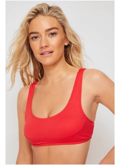 trendyol Red Bralet Textured Bikini Top TBESS24BU00063  - Image 5
