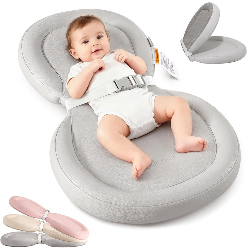 mamatepe Baby Changing Pad with Waterproof & Wipe-Clean, Non-Slip Foldable PU Diaper Changing Pad, Adjustable Safety Belt, Changing Pad for Dresser, Changing Table,30"X19",Gray - Image 1