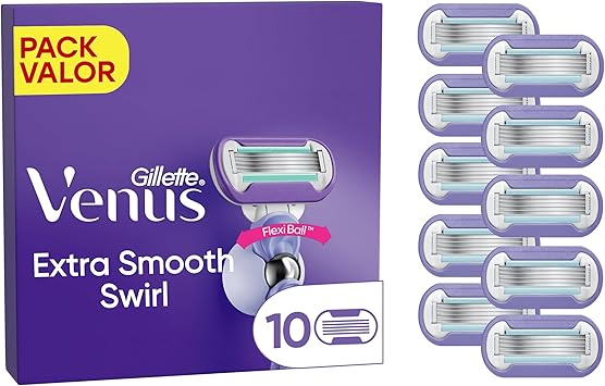 Venus شفرات حلاقة جيلت فينوس ديلوكس سموذ سويرل للنساء عبوة من 10 شفرات - Image 1