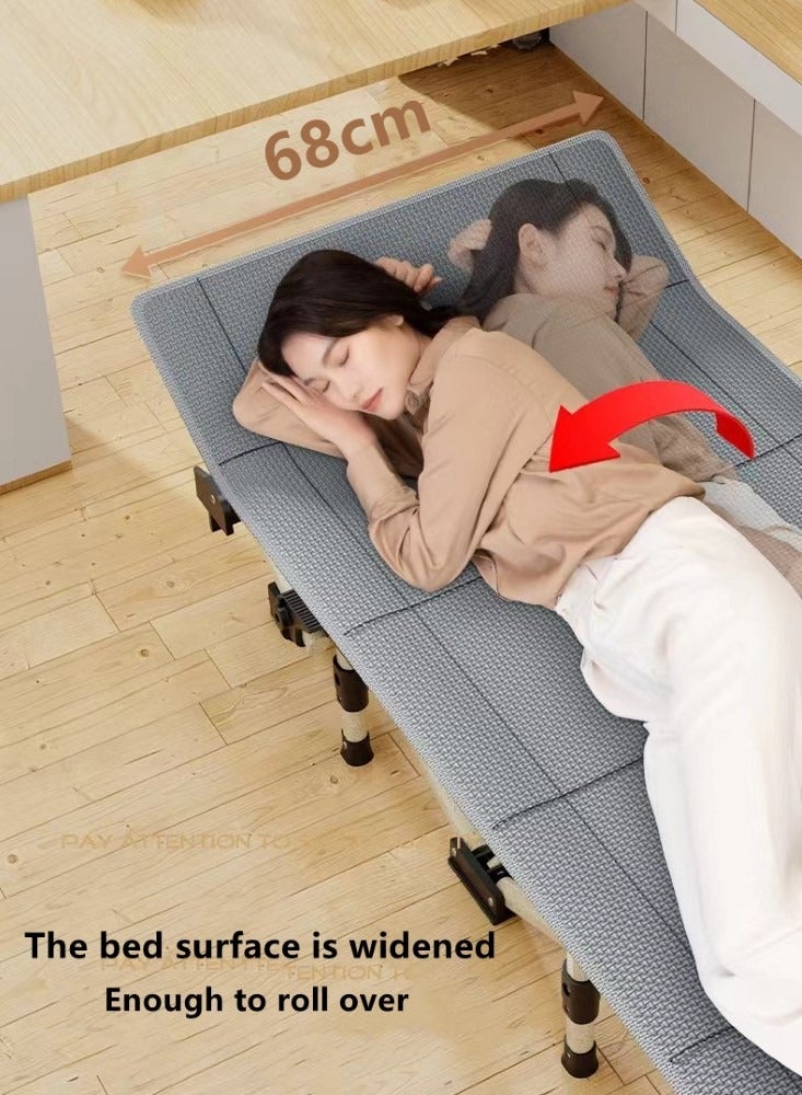 Kutis 1-Piece Folding Camping Cot Outdoor Portable Leisure Recliner Office Home Nap Bed 190x68 cm - Image 2