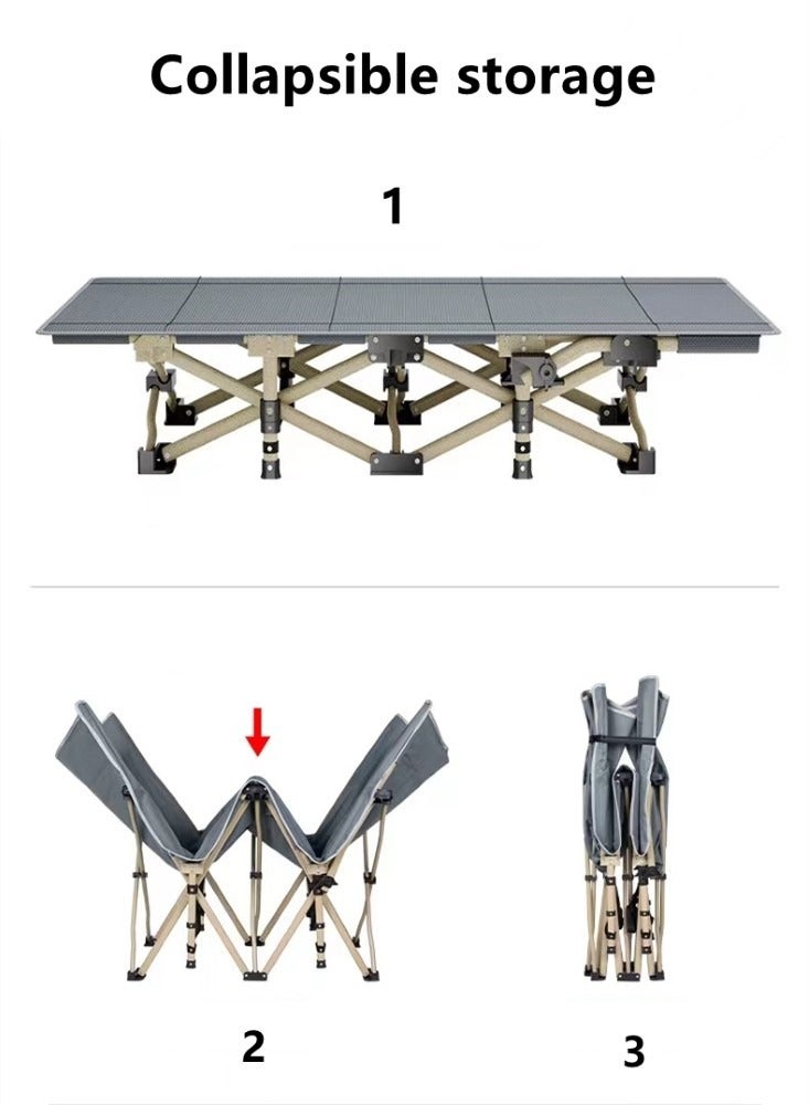 Kutis 1-Piece Folding Camping Cot Outdoor Portable Leisure Recliner Office Home Nap Bed 190x68 cm - Image 5