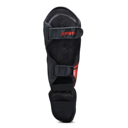 XPEED XP1806 Shin Pad/Shin Guard for Men and Women | Training Practice and Sports | Ultra Light Weight Shinguard with Ankle Adjustable | Hook and Loop Closure System (M, Red) - Image 3