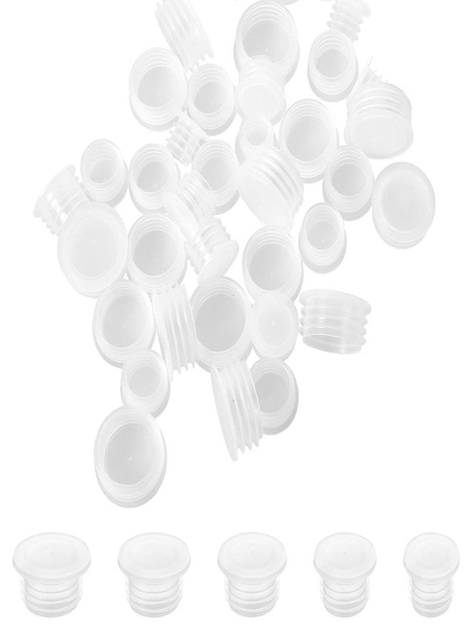 Bremorou 50Pcs Salt And Pepper Stoppers Plugs 0.35 Inch To 0.74 Inch Diameter Replacement Plug Reusable Clear Round End Cap Plastic Stoppers For Salt And Pepper Shakers Flower Pots Bottles Pipes Etc - Image 1