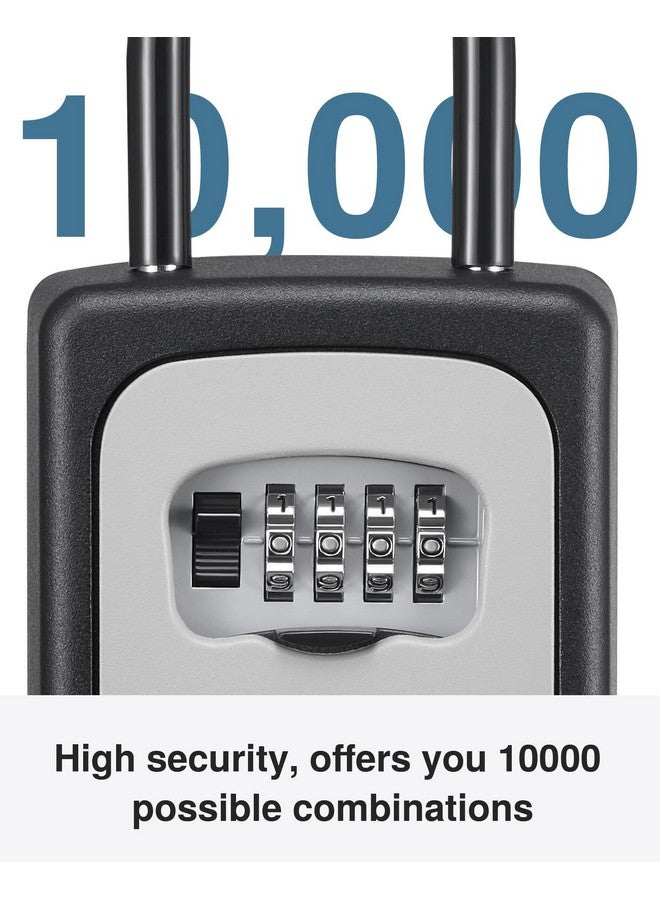 Puroma Key Lock Box For House Keys, Realtor's Waterproof Combination Lockbox Portable Resettable Wall Mounted & Hanging Key Safe Lock Box, Gray - Image 4