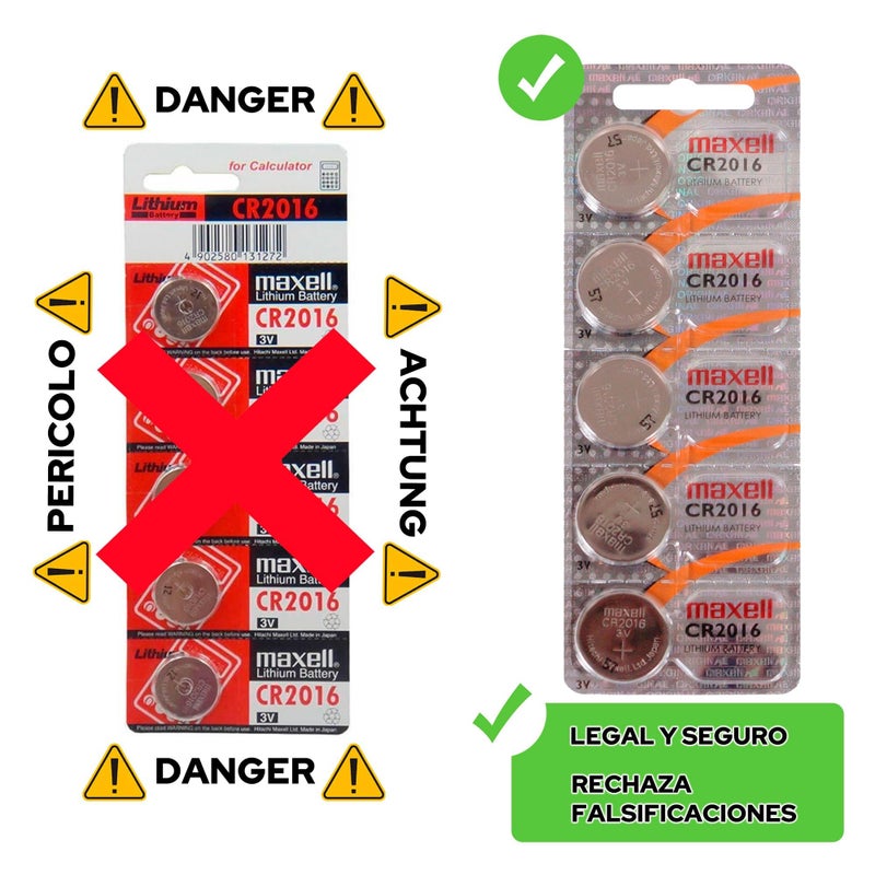Maxell Micro Lithium Cell Battery CR2016 for Watches and Electronics 5 Pack - Image 4