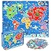 LELEMON World Map Puzzles for Kids Ages 48100 Pieces World Sea Map Jigsaw Puzzles in a Metal BoxFun World Map Learning Educational Toys for Boys Girls - Image 2