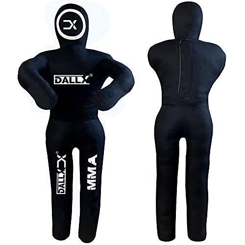 DALLX MMA Grappling Dummy BBJ Wrestling Brazilian Jiu Jitsu Punching Bag Judo Karate Throwing Boxing Fighting Dummy Self Defense Standing Position – UNFILLED (Black, 5 Ft) - Image 2