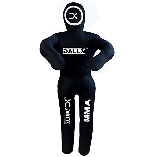 DALLX MMA Grappling Dummy BBJ Wrestling Brazilian Jiu Jitsu Punching Bag Judo Karate Throwing Boxing Fighting Dummy Self Defense Standing Position – UNFILLED (Black, 5 Ft) - Image 3