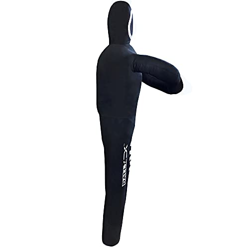 DALLX MMA Grappling Dummy BBJ Wrestling Brazilian Jiu Jitsu Punching Bag Judo Karate Throwing Boxing Fighting Dummy Self Defense Standing Position – UNFILLED (Black, 5 Ft) - Image 5