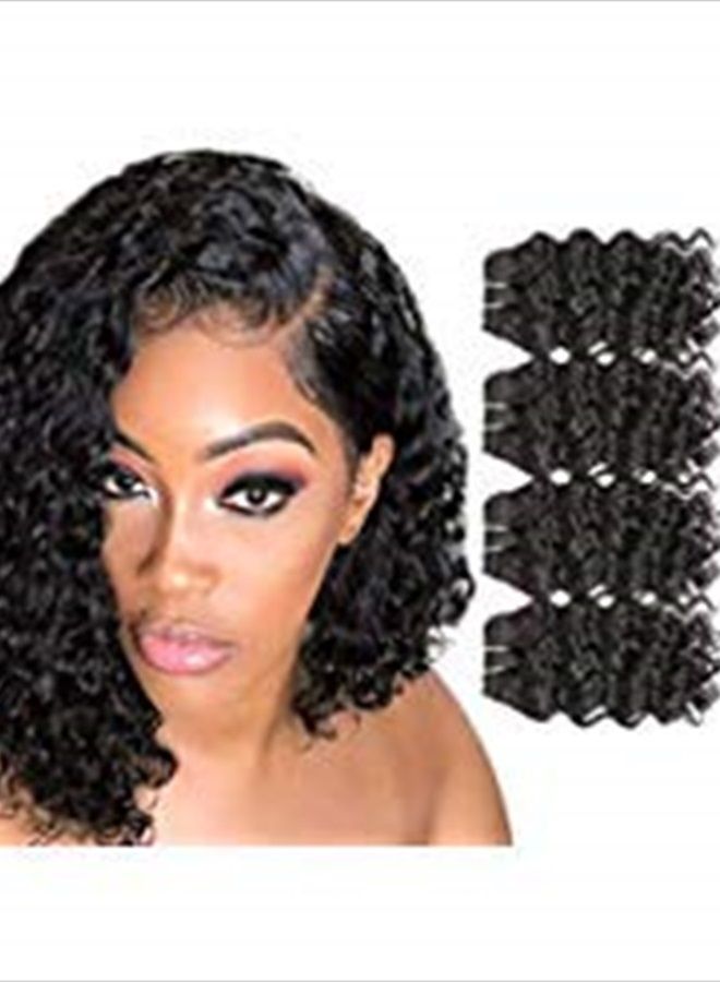 FASHION LINE Brazilian Body Wave/ Water Wave/ Deep Wave/ Funmi/ Human Hair Bundles Unprocessed Human Hair Natural Black(Deep Wave, 10" 4 Bundles) - Image 1
