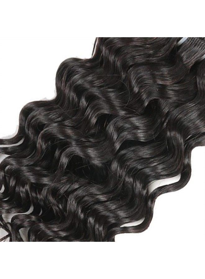 FASHION LINE Brazilian Body Wave/ Water Wave/ Deep Wave/ Funmi/ Human Hair Bundles Unprocessed Human Hair Natural Black(Deep Wave, 10" 4 Bundles) - Image 2