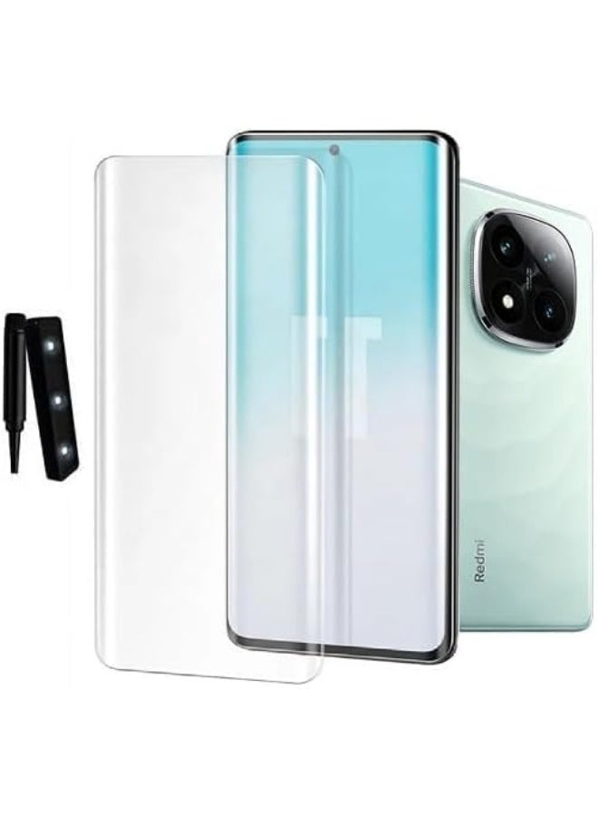 UV Screen Protector for Xiaomi Redmi Note 14 Pro,PLUS UV Tempered Glass, Screen Saver, 9H Hardness, Bubble-free, Clear - Image 3
