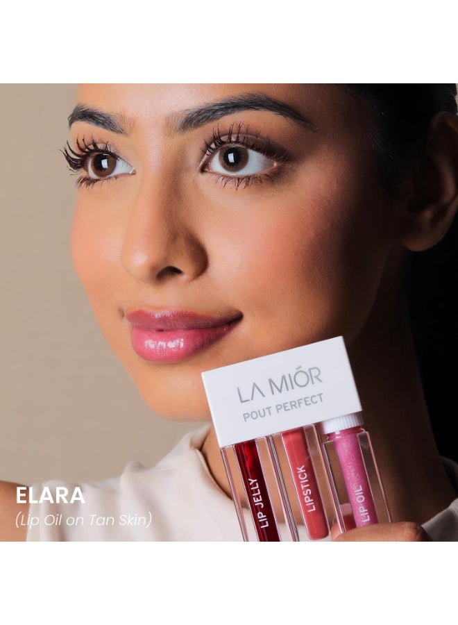 LaMior Pout Perfect 3-in-1 Lip Kit | Long-Lasting Lip Stain, Hydra Matte Liquid Lipstick & Non-Sticky Glossy Lip Oil | Hydrating, Vegan & Cruelty-Free Peptide Lip Care | Travel Makeup Kit with Nourishing Ceramides & Noni - Image 2