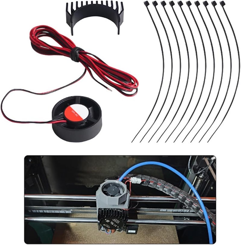 مروحة تبريد بثق طابعة ثلاثية الأبعاد 24 فولت مع أطراف توصيل ملحق هوت إند - Image 3