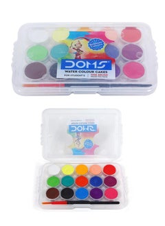 DOMS 15-Shade Small Size Watercolour Painting Set With Brush  - Image 1