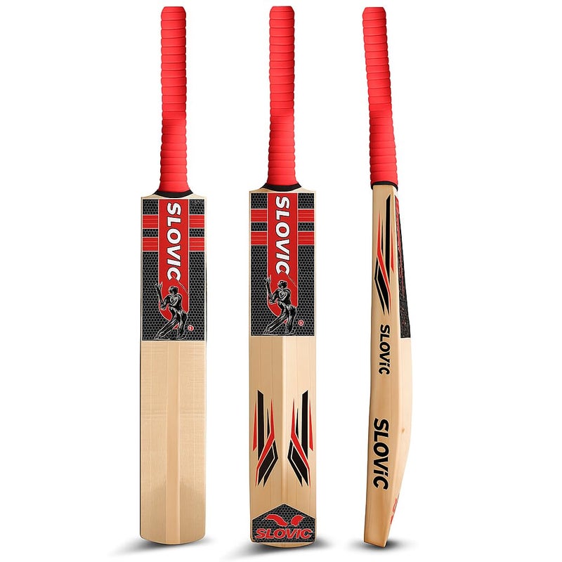 SLOVIC Cricket Bat [Size 8] | Full Size Wooden Tennis Bat for Cricket | Poplar Willow Cricket Bats for Kids & Adults | Ideal for Indoor & Outdoor | Lightweight Bats Practice for Cricket kit - Image 1