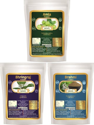 Biotic Natural Amla Bhringraj Brahmi Powder  300 gms 100 gms Each - pzsku/ZED9E93CEC271E84E47E6Z/45/1750778529/d3f4ab42-030c-4c5d-9933-5ddb679abb95
