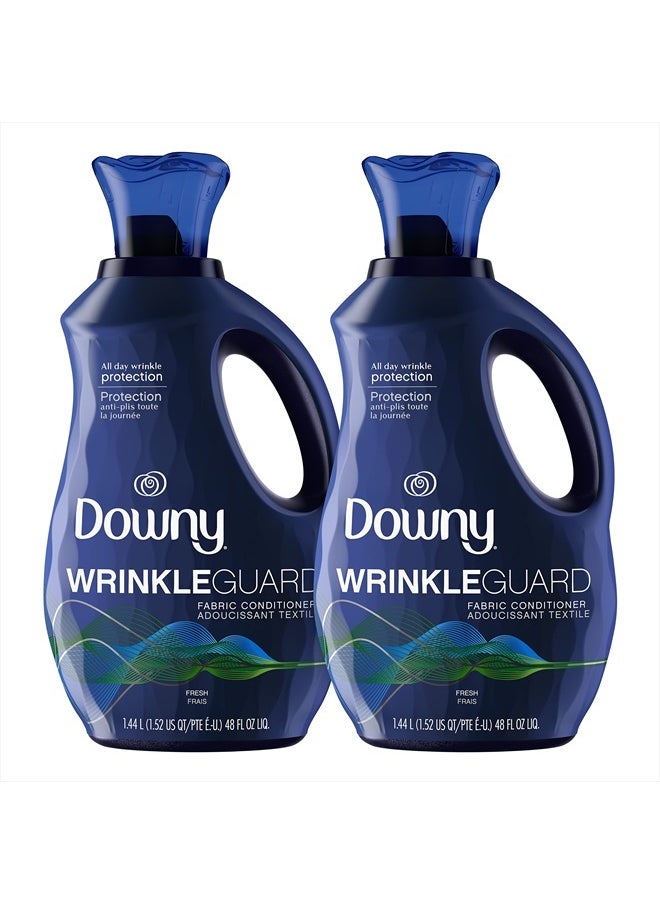Downy Wrinkleguard Laundry Fabric Softener Liquid, Fresh Scent, 192 Total Loads (Pack Of 2)  - Image 1