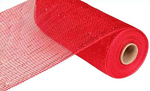 Craig Bachman 10 Inch x 30 feet Deco Poly Mesh Ribbon - Metallic Red and Red Foil : RE130124 - Image 4