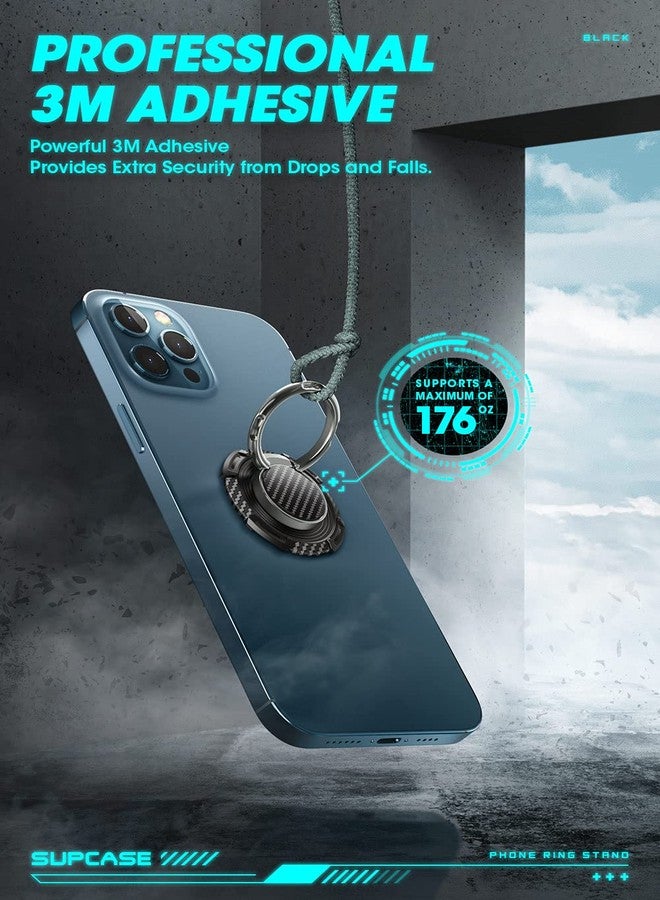 SUPCASE Cell Phone Ring Holder, 360° Rotation & 180° Flip Universal Phone Ring Stand with Metal Phone Grip Compatible for Magnetic Car Mount (Black) - Image 4