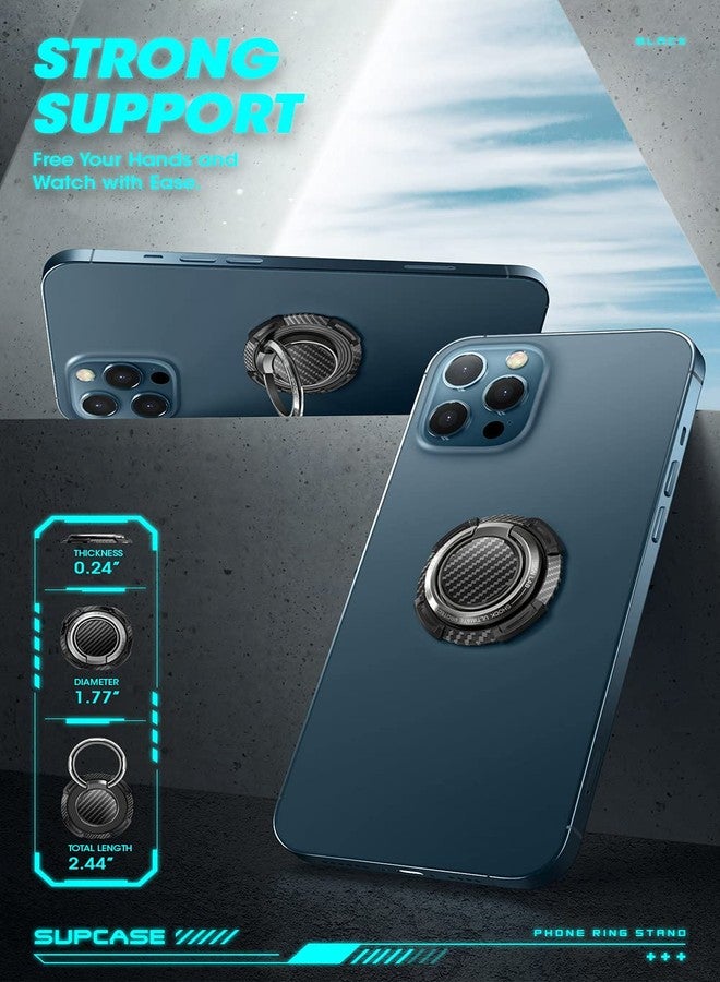 SUPCASE Cell Phone Ring Holder, 360° Rotation & 180° Flip Universal Phone Ring Stand with Metal Phone Grip Compatible for Magnetic Car Mount (Black) - Image 2