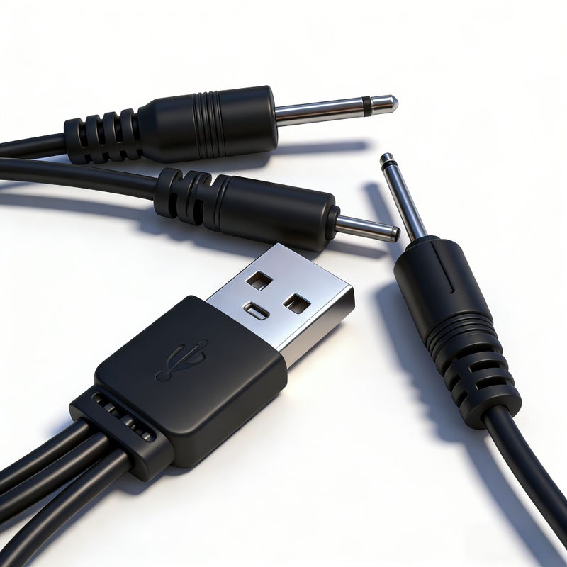 2PCS Black DC 2 0mm And 2 5mm Barrel Plug Charging Cable For Personal Massagers - Image 5