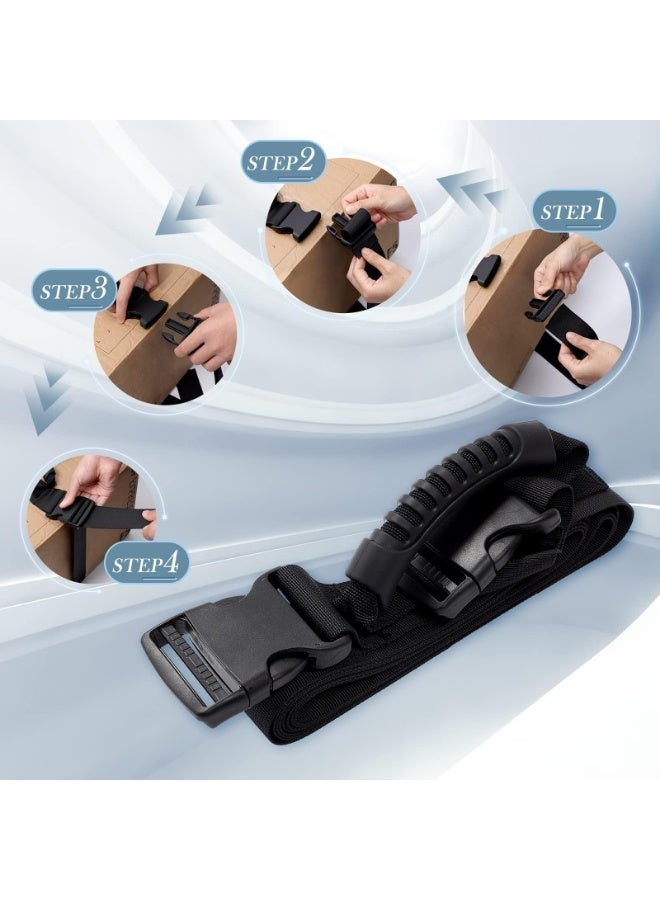 Box Carrying Strap with Handle, Handheld Belt for Safely Moving and Lifting Heavy Boxes, Adjustable Belt, Cross Style Carry Straps, Suitable for Groceries, Luggage (black(74.8 inch)) - Image 4