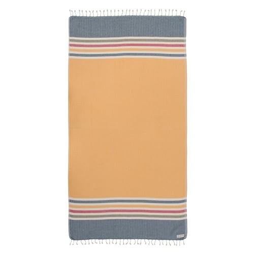 Sand Cloud Turkish Beach Towel - Sand Free - Fast Drying -100% Certified Organic Turkish Cotton Yarn - Great for Beach Bath or as a Blanket - As Seen on Shark Tank - Chains (Honey) - Image 1